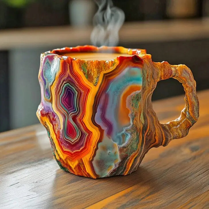Tazas de cristal mineral para café